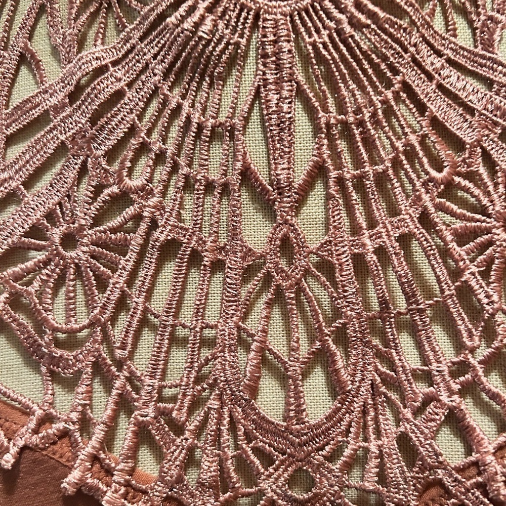 NWT Lace Halter Crochet Detail Bralette-Dusty Rose - Picture 3 of 3